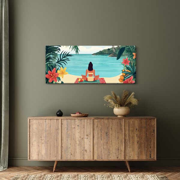 Slika - Joginica na plaži (120x50 cm)