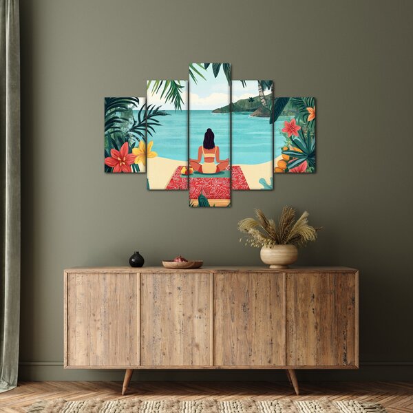 Slika - Joginica na plaži (150x105 cm)