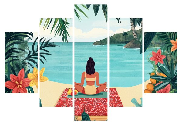 Slika - Joginica na plaži (150x105 cm)