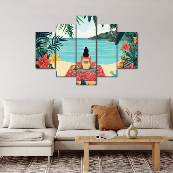 Slika - Joginica na plaži (150x105 cm)