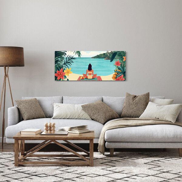 Slika - Joginica na plaži (120x50 cm)