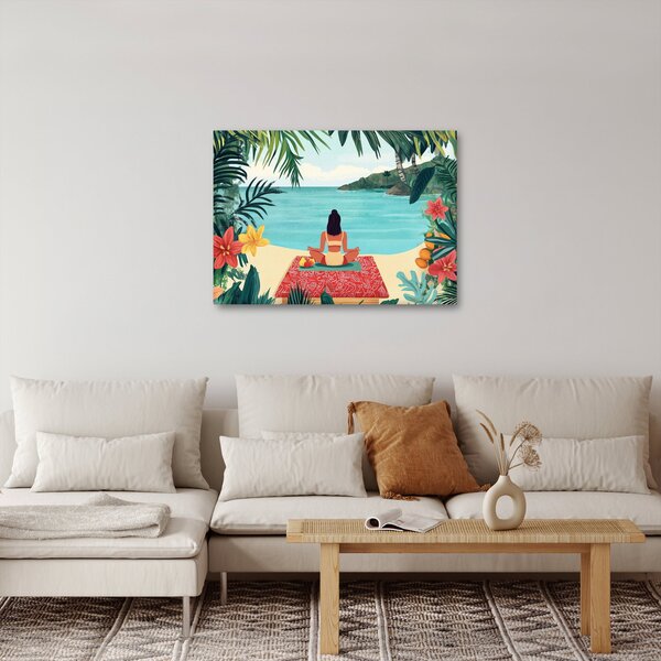 Slika - Joginica na plaži (70x50 cm)