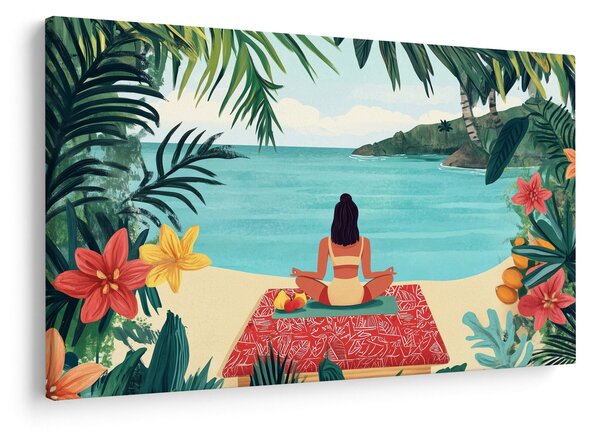 Slika - Joginica na plaži (90x60 cm)