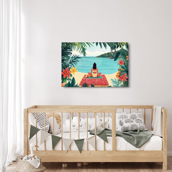 Slika - Joginica na plaži (90x60 cm)