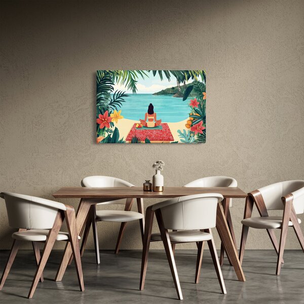Slika - Joginica na plaži (90x60 cm)