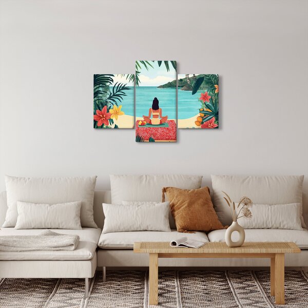 Slika - Joginica na plaži (90x60 cm)