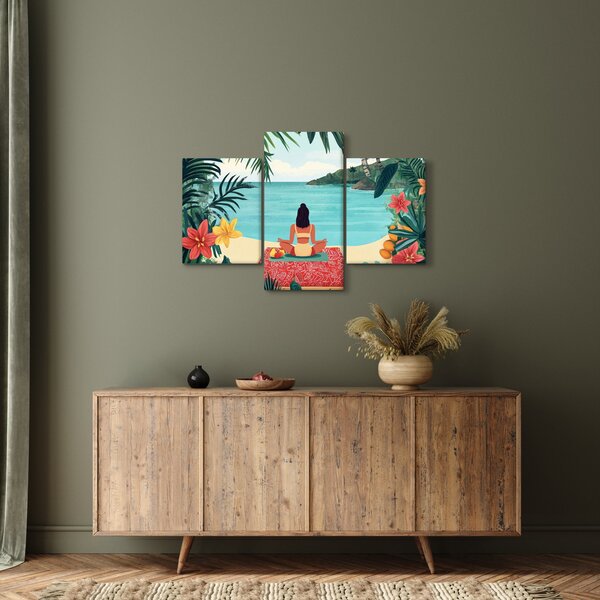 Slika - Joginica na plaži (90x60 cm)