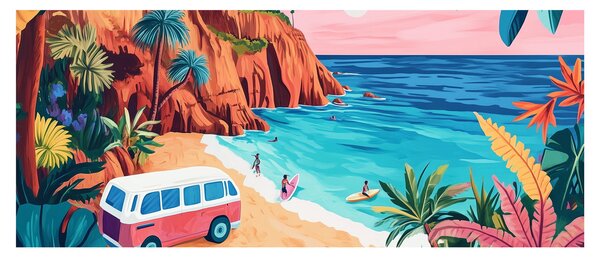 Slika - Karavan uz ocean (120x50 cm)