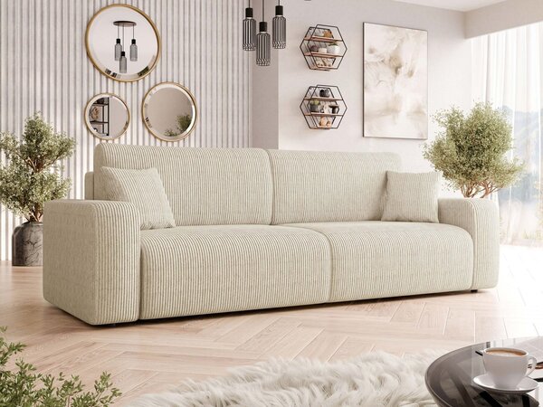 Sofa na razvlačenje Euston Sztruks (krem) (s prostorom za odlaganje)