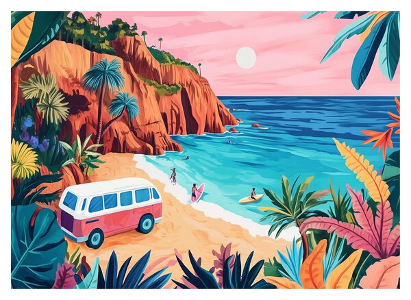 Slika - Karavan uz ocean (70x50 cm)