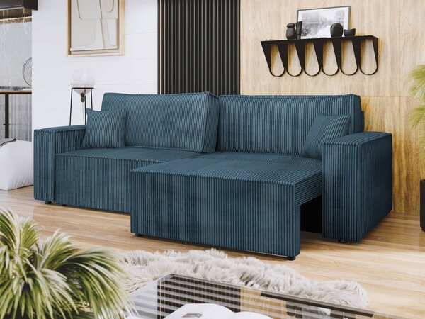Sofa na razvlačenje Stosono (tamnoplava) (s prostorom za odlaganje)