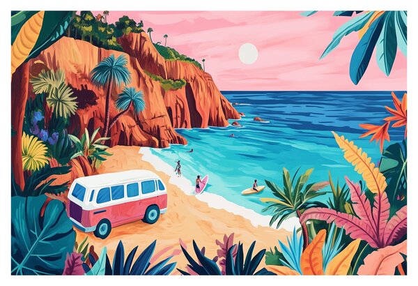Slika - Karavan uz ocean (90x60 cm)