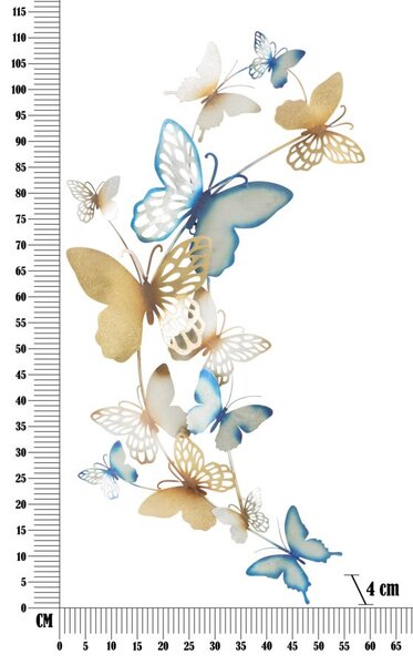 Zidni ukras Butterflies Oro/Celeste C
