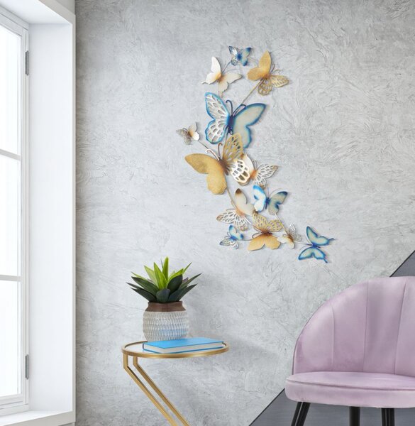 Zidni ukras Butterflies Oro/Celeste C