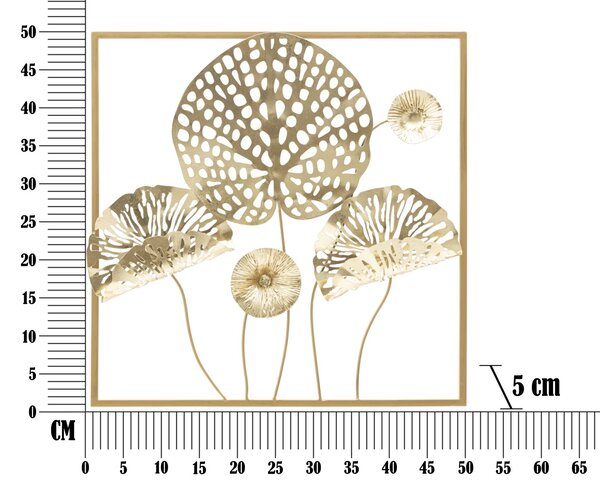 Zidni ukras Gold Flowers