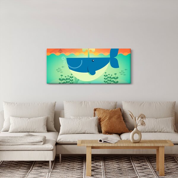 Slika - Veseli kit u moru (120x50 cm)