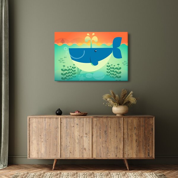 Slika - Veseli kit u moru (90x60 cm)