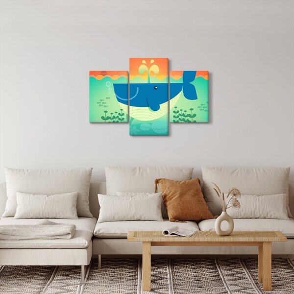 Slika - Veseli kit u moru (90x60 cm)