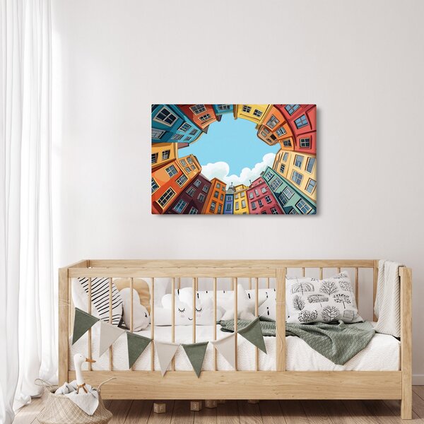 Slika - Između kuća (90x60 cm)