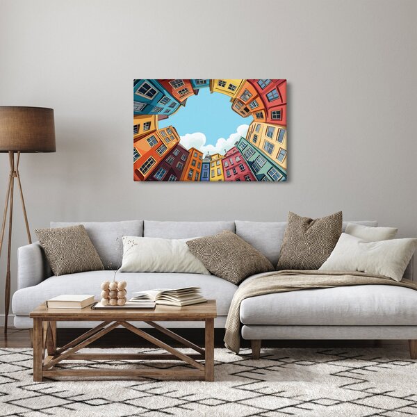Slika - Između kuća (90x60 cm)