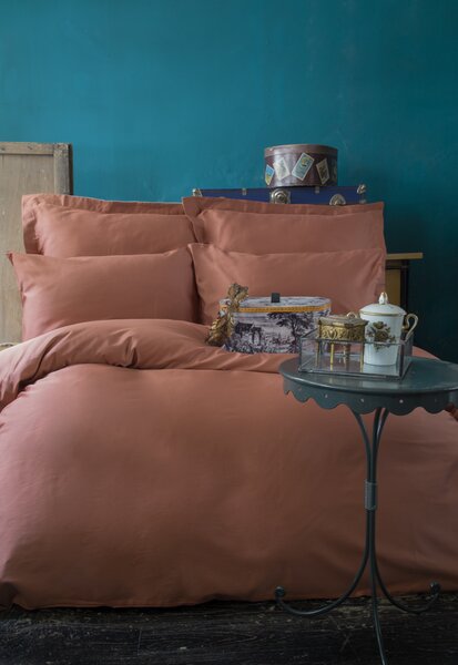 Posteljina s plahtom Saten Simply Copper