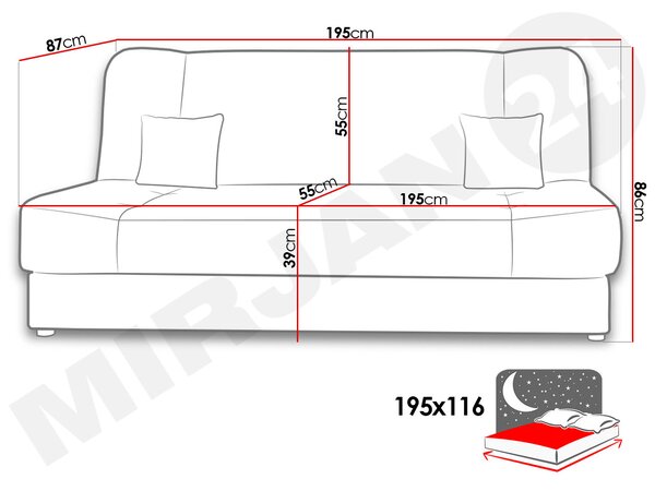 Zondo.hr Sofa Magnus (siva + crna). 1122540