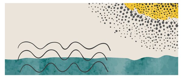 Slika - Apstraktna slika plaže N⁰1 (120x50 cm)