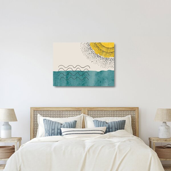 Staklena slika - Apstraktna Staklena slika plaže N⁰1 (70x50 cm)