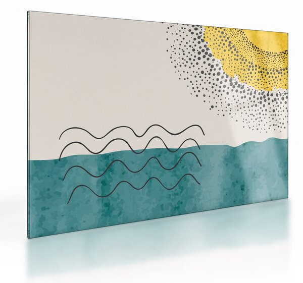 Staklena slika - Apstraktna Staklena slika plaže N⁰1 (70x50 cm)