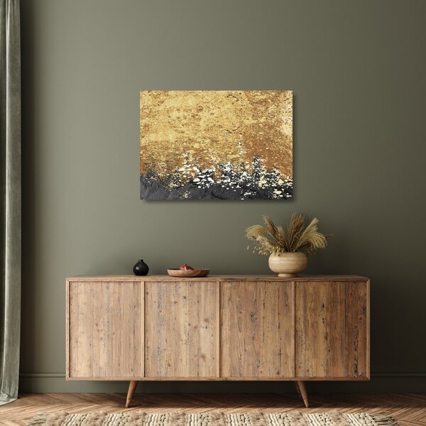 Staklena slika - Zlatna struktura N⁰3 (70x50 cm)