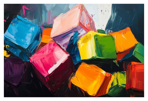 Slika - Šarene kocke (90x60 cm)