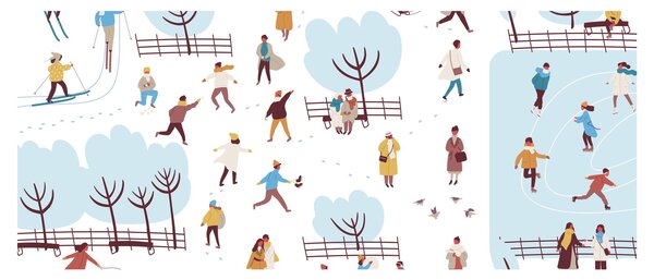 Slika - Vesela zima (120x50 cm)
