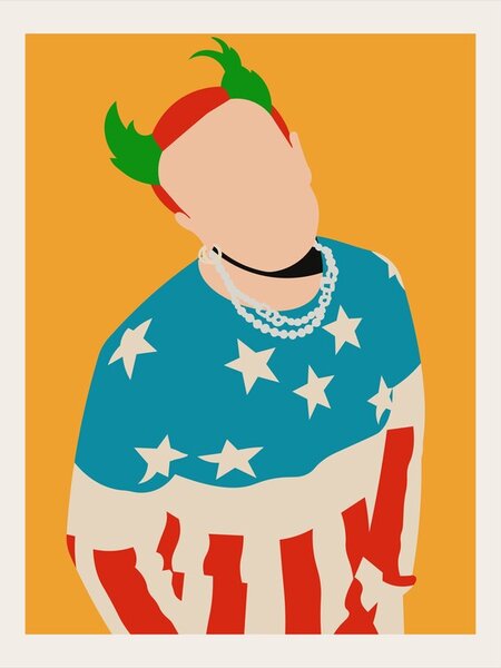 Ilustracija Keith Flint Minimalist Pop Art, Retrodrome