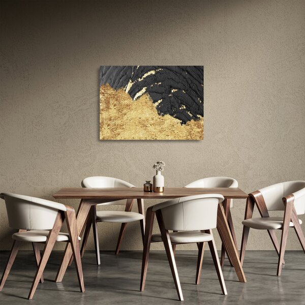 Staklena slika - Zlatna struktura N⁰1 (70x50 cm)