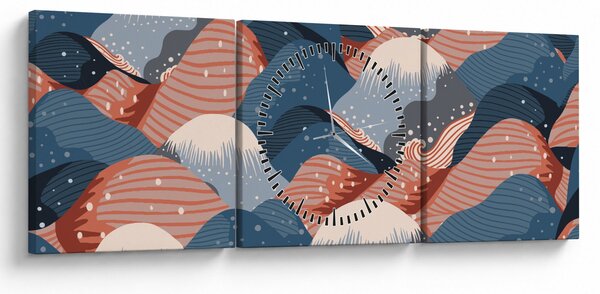 Slika - Japanski valovi (sa satom) (90x30 cm)