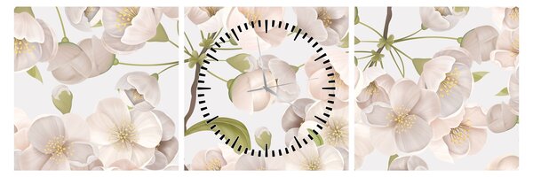 Slika - Cvjetajte s milošću N⁰1 (sa satom) (90x30 cm)
