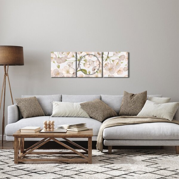 Slika - Cvjetajte s milošću N⁰1 (sa satom) (90x30 cm)