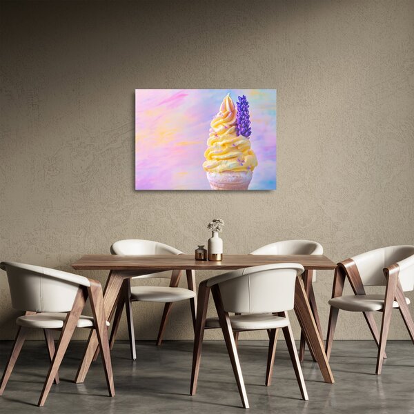 Staklena slika - Sladoled s lavandom (70x50 cm)