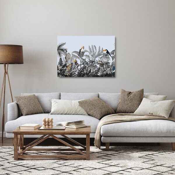 Staklena slika - Ilustrirana džungla (70x50 cm)