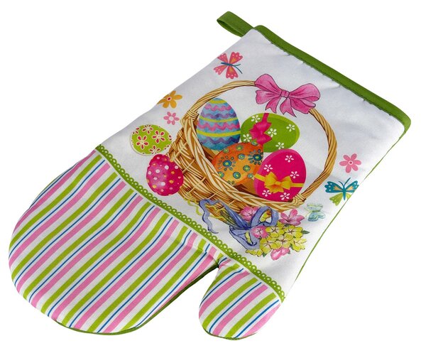 Set od 2 kuhinjske rukavice s magnetom EASTER EGGS, bijelo-zelena