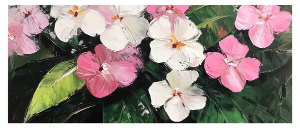 Slika - Ružičasti i bijeli cvjetovi (120x50 cm)