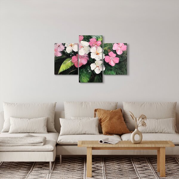 Slika - Ružičasti i bijeli cvjetovi (90x60 cm)