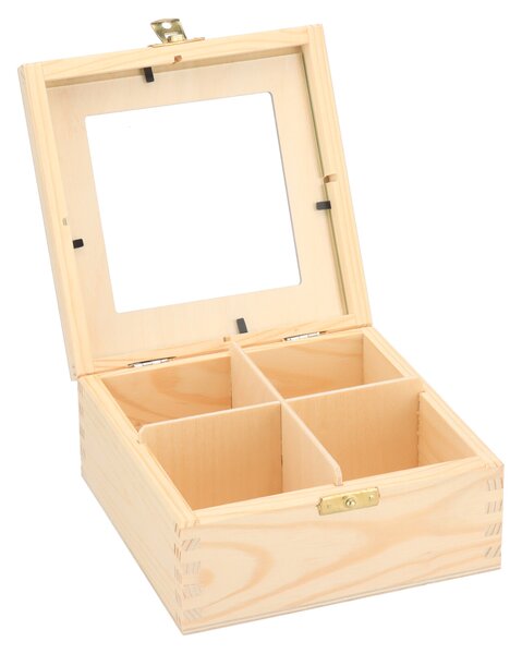 AtmoWood Drvena kutija sa staklom - 4 odjeljka