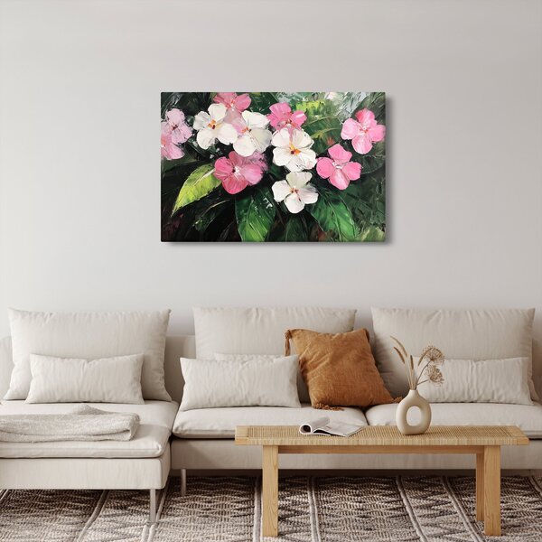 Slika - Ružičasti i bijeli cvjetovi (90x60 cm)