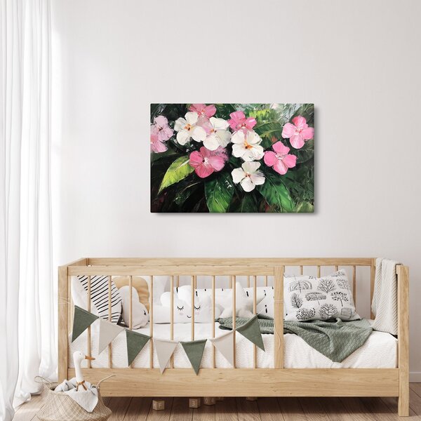 Slika - Ružičasti i bijeli cvjetovi (90x60 cm)