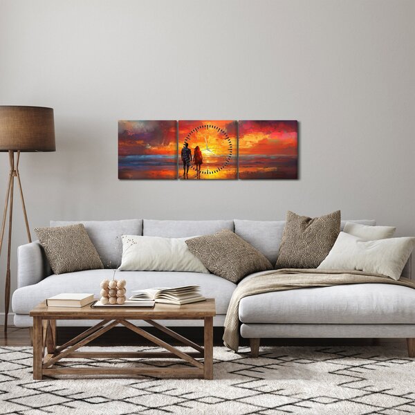 Slika - Šetnja plažom (sa satom) (90x30 cm)