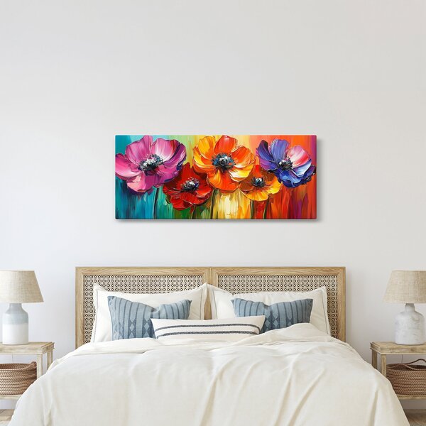 Slika - Pet šarenih cvjetova (120x50 cm)
