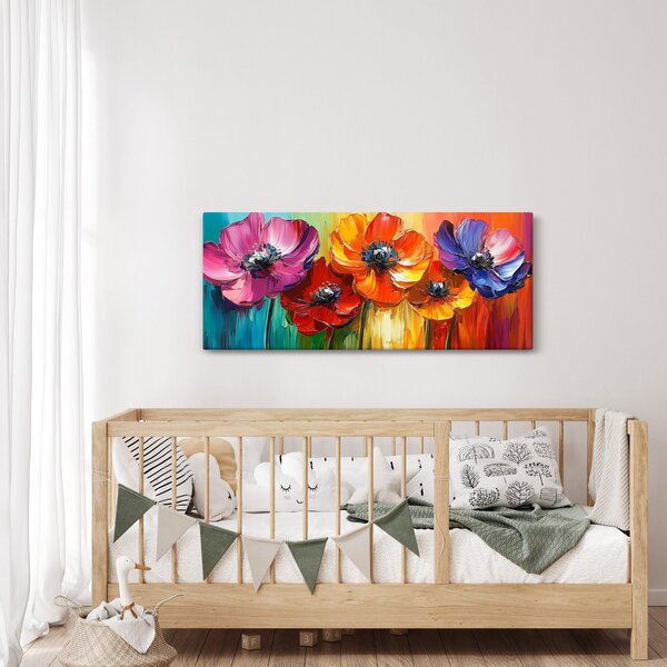 Slika - Pet šarenih cvjetova (120x50 cm)