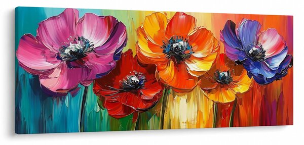 Slika - Pet šarenih cvjetova (120x50 cm)