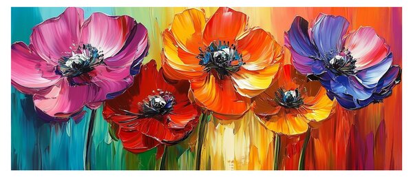 Slika - Pet šarenih cvjetova (120x50 cm)